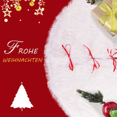 Salcar Weihnachtsbaumdecke Weiß – Runde Plüsch Christbaumdecke aus Kunstfell, Deko für Weihnachtsbaum, Party & Hochzeit Salcar
