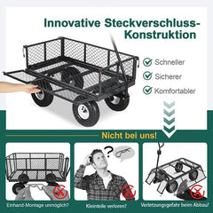 Sekey 100L / 300KG Gartenwagen mit abnehmbaren Seitenteilen und Gummiluftreifen Sekey