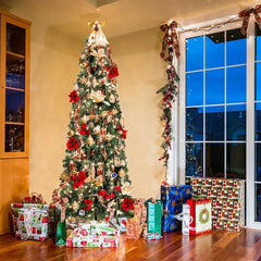Salcar 180/210cm Künstlicher Weihnachtsbaum in Bleistiftform (schmal), mit 618/818 PVC Nadeln Salcar