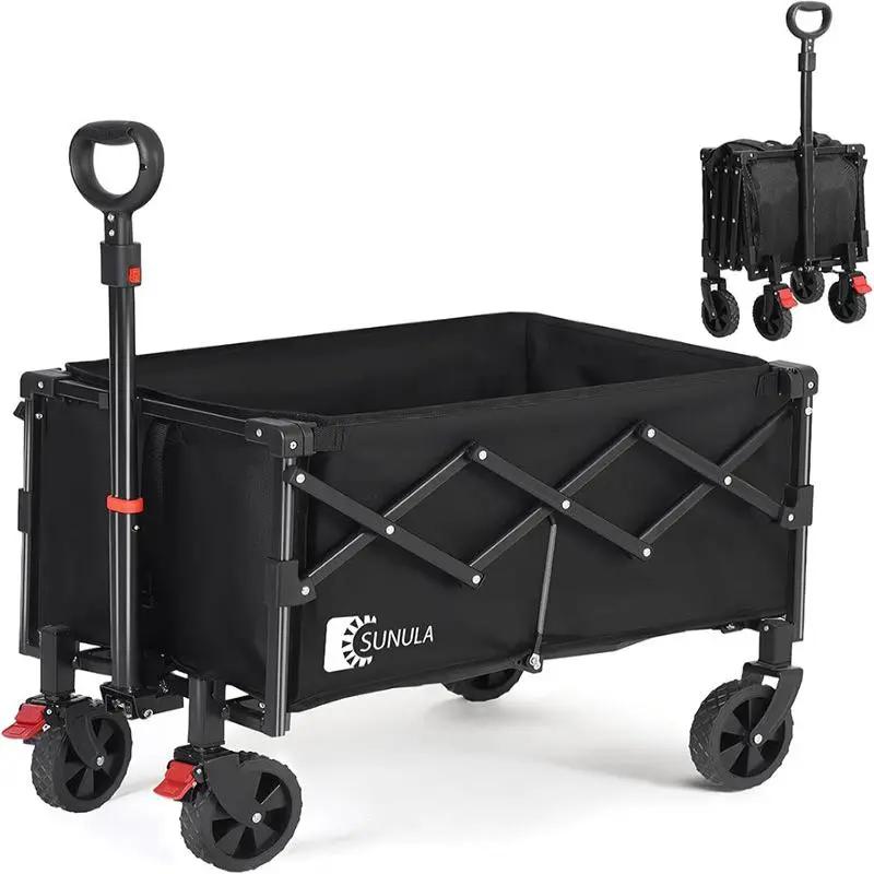 Sunula 80L / 100KG Faltbarer Bollerwagen, mit Bremsen, Halbiertem Eigengewicht Sekey