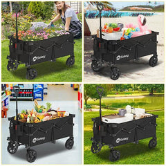 Sekey 120L /135 Faltbarer Bollerwagenmit Bremsen Handwagen Geländereifen Sekey