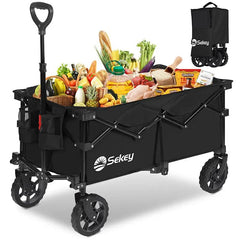 Sekey 120L /135 Faltbarer Bollerwagenmit Bremsen Handwagen Geländereifen Sekey