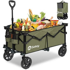 Sekey 120L /135 Faltbarer Bollerwagenmit Bremsen Handwagen Geländereifen Sekey