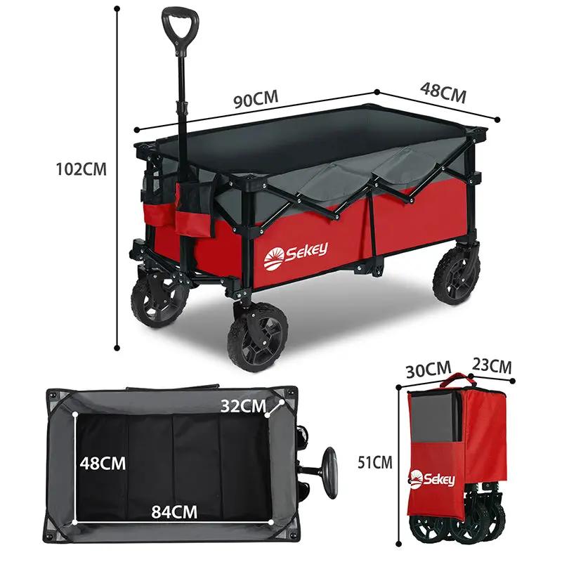 Sekey 120L /135 Faltbarer Bollerwagenmit Bremsen Handwagen Geländereifen Sekey