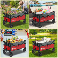 Sekey 120L /135 Faltbarer Bollerwagenmit Bremsen Handwagen Geländereifen Sekey
