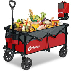 Sekey 120L /135 Faltbarer Bollerwagenmit Bremsen Handwagen Geländereifen Sekey