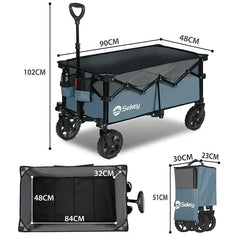 Sekey 120L /135 Faltbarer Bollerwagenmit Bremsen Handwagen Geländereifen Sekey