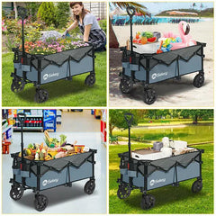 Sekey 120L /135 Faltbarer Bollerwagenmit Bremsen Handwagen Geländereifen Sekey