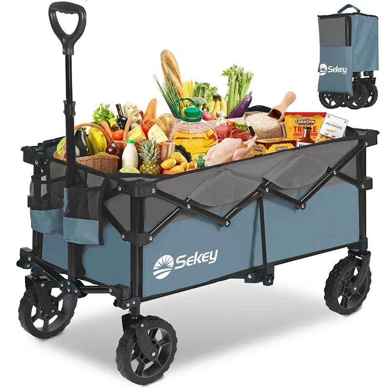 Sekey 120L /135 Faltbarer Bollerwagenmit Bremsen Handwagen Geländereifen Sekey