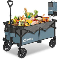 Sekey 120L /135 Faltbarer Bollerwagenmit Bremsen Handwagen Geländereifen Sekey