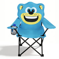 Sunula Kinder Klappstuhl Outdoor – Campingstuhl mit Bär-Motiv Blau & Getränkehalter, leicht & faltbar für Garten, Picknick & Camping