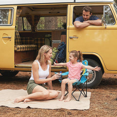 Sunula Kinder Klappstuhl Outdoor – Campingstuhl mit Bär-Motiv Blau & Getränkehalter, leicht & faltbar für Garten, Picknick & Camping