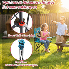 Sunula Kinder Klappstuhl Outdoor – Campingstuhl mit Bär-Motiv Blau & Getränkehalter, leicht & faltbar für Garten, Picknick & Camping