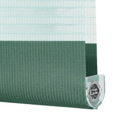 Sekey Doppelrollo Duo Rollo Klemmfix ohne Bohren – Grünes Zebra Rollo mit extra breiten Stoffbahnen (Naturgrün & Dunkelgrün)