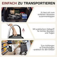 Sekey Einkaufstrolley klappbar 3-in-1 – Einkaufstrolley, Sackkarre & Rucksack mit Treppensteiger-Rädern, leichter Aluminiumrahmen, faltbar & stabil für Einkauf, Reisen und Senioren