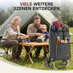 Sekey Einkaufstrolley klappbar 3-in-1 – Einkaufstrolley, Sackkarre & Rucksack mit Treppensteiger-Rädern, leichter Aluminiumrahmen, faltbar & stabil für Einkauf, Reisen und Senioren