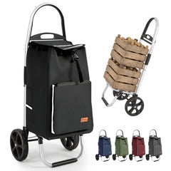 Sekey Einkaufstrolley 3-in-1 klappbar – 50L Einkaufswagen mit Kühlfach, großen Rädern & Sackkarren-Funktion, leichtes Aluminium