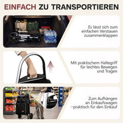 Sekey Einkaufstrolley 3-in-1 klappbar – 50L Einkaufswagen mit Kühlfach, großen Rädern & Sackkarren-Funktion, leichtes Aluminium