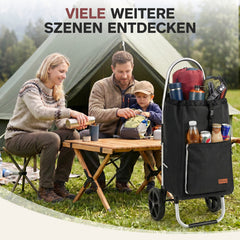 Sekey Einkaufstrolley 3-in-1 klappbar – 50L Einkaufswagen mit Kühlfach, großen Rädern & Sackkarren-Funktion, leichtes Aluminium