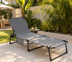 Sekey Campingliege klappbar mit Matratze & Kopfkissen, 6-fach verstellbare Rückenlehne, Feldbett bis 150 kg, Gartenliege, Sonnenliege & Gästebett 190 × 68 cm