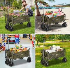 Sekey 94L / 200KG Faltbarer Bollerwagen, mit Bremsen und Extra Breiten Rädern Sekey