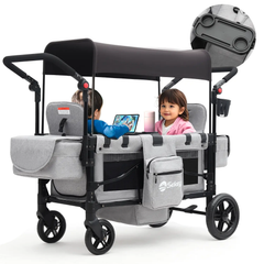 Sekey 80KG Faltbarer Kinderwagen für 2 Kinder zum Sitzen, 6060 Sekey