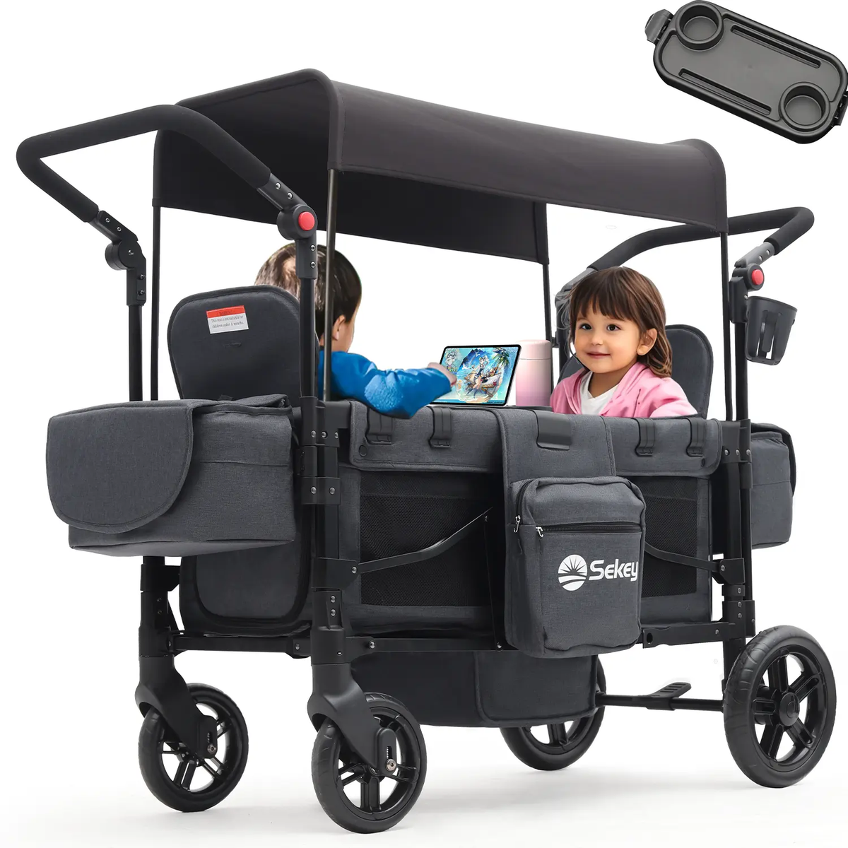 Sekey 80KG Faltbarer Kinderwagen für 2 Kinder zum Sitzen, 6060 Sekey