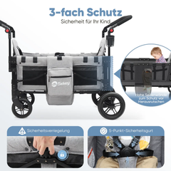 Sekey 80KG Faltbarer Kinderwagen für 2 Kinder zum Sitzen, 6060 Sekey