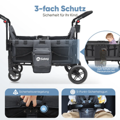 Sekey 80KG Faltbarer Kinderwagen für 2 Kinder zum Sitzen, 6060 Sekey