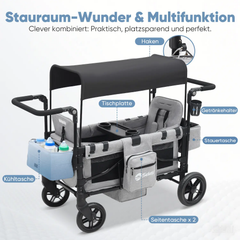 Sekey 80KG Faltbarer Kinderwagen für 2 Kinder zum Sitzen, 6060 Sekey