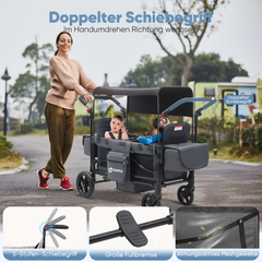 Sekey 80KG Faltbarer Kinderwagen für 2 Kinder zum Sitzen, 6060 Sekey