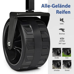 Sekey 94L / 200KG Faltbarer Bollerwagen, mit Bremsen und Extra Breiten Rädern Sekey
