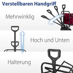Sekey 94L / 200KG Faltbarer Bollerwagen, mit Bremsen und Extra Breiten Rädern Sekey