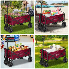Sekey 94L / 200KG Faltbarer Bollerwagen, mit Bremsen und Extra Breiten Rädern Sekey