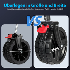 Sekey 200L / 150KG Faltbarer Bollerwagen, Patentiert Zusammenfaltbar aus Vier Richtungen, mit Bremsen Rädern Sekey