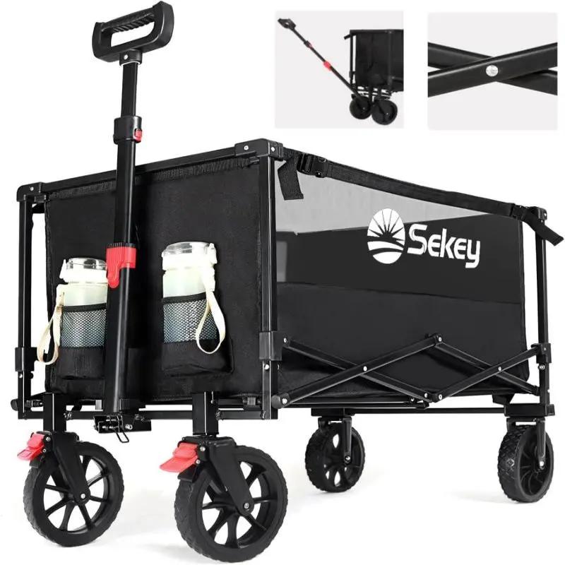 Sekey 160L / 100KG Faltbarer Bollerwagen, mit Praktischem Reißverschluss Sekey