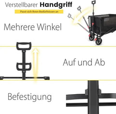 Sekey 160L / 100KG Faltbarer Bollerwagen, mit Praktischem Reißverschluss Sekey