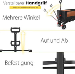 Sekey 160L / 100KG Faltbarer Bollerwagen, mit Praktischem Reißverschluss Sekey