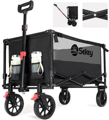 Sekey 160L / 100KG Faltbarer Bollerwagen, mit Praktischem Reißverschluss Sekey