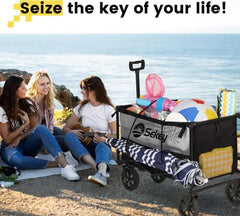 Sekey 160L / 100KG Faltbarer Bollerwagen, mit Praktischem Reißverschluss Sekey