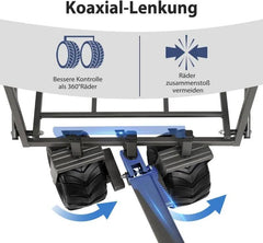 Sekey 94L / 200KG Faltbarer Bollerwagen, mit Bremsen und Extra Breiten Rädern Sekey