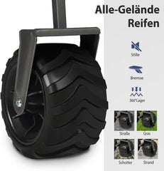 Sekey 94L / 200KG Faltbarer Bollerwagen, mit Bremsen und Extra Breiten Rädern Sekey