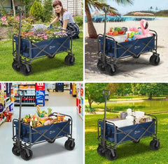 Sekey 94L / 200KG Faltbarer Bollerwagen, mit Bremsen und Extra Breiten Rädern Sekey