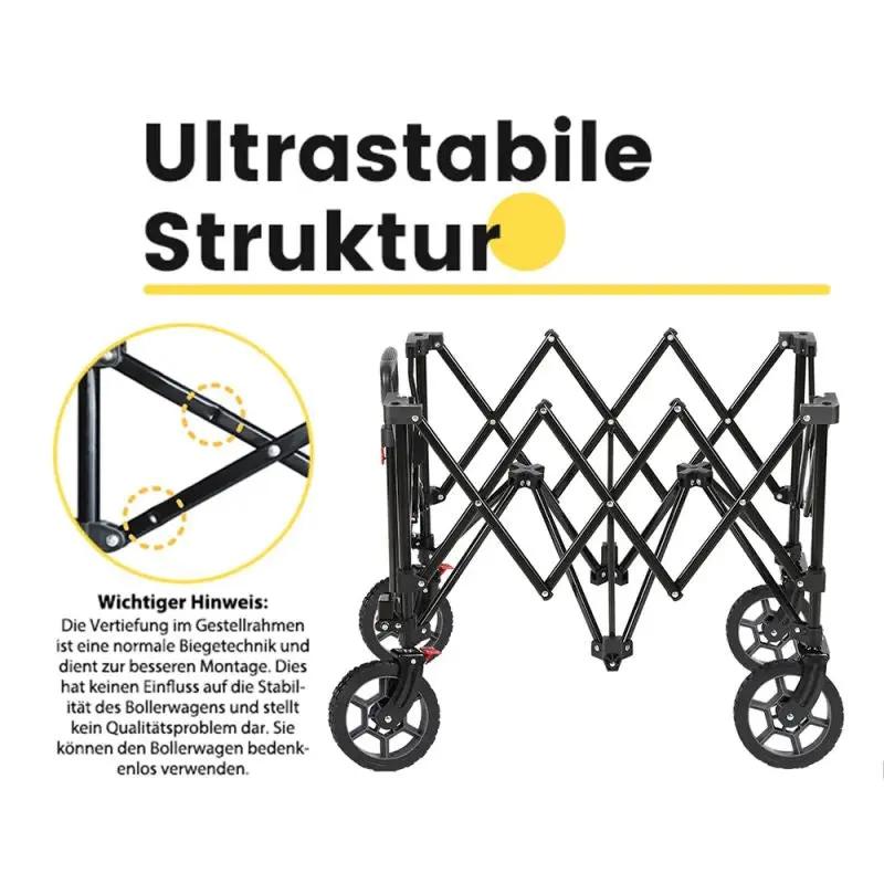 Sekey 200L / 150KG Faltbarer Bollerwagen, Patentiert Zusammenfaltbar aus Vier Richtungen, mit Bremsen Sekey
