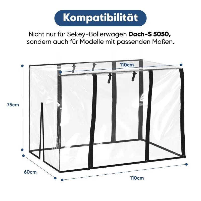 Sekey Bollerwagen Regenschutz, 110x60x75cm Sekey
