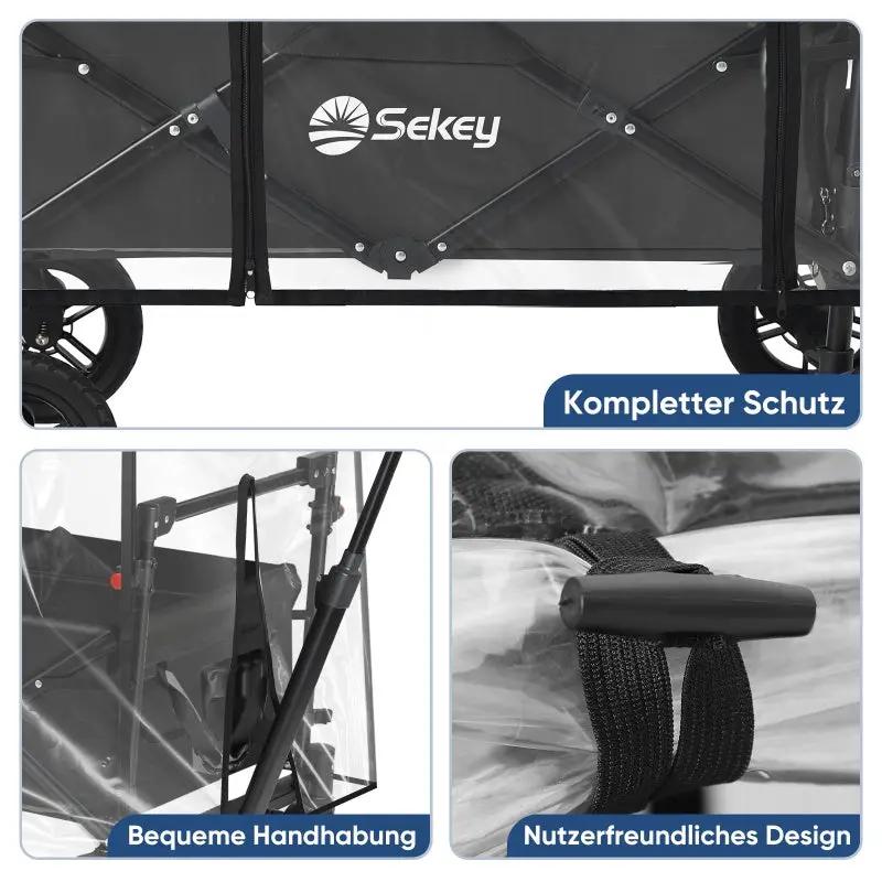 Sekey Bollerwagen Regenschutz, 110x60x75cm Sekey