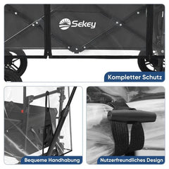 Sekey Bollerwagen Regenschutz, 110x60x75cm Sekey