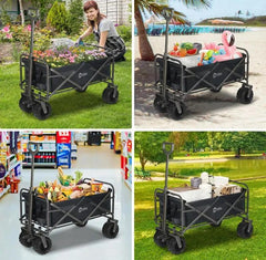 Sekey 94L / 200KG Faltbarer Bollerwagen, mit Bremsen und Extra Breiten Rädern Sekey