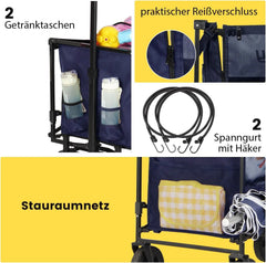 Sekey 160L / 100KG Faltbarer Bollerwagen, mit Praktischem Reißverschluss Sekey