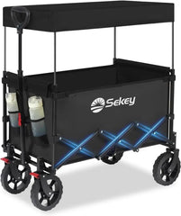 Sekey 150L / 150KG Faltbarer Bollerwagen mit Dach, Bremsen Sekey